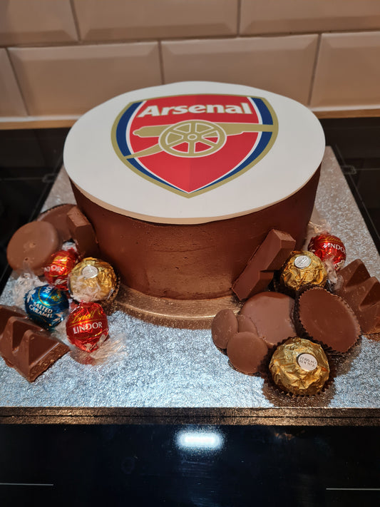 Football cake,  colours and topper to match theme